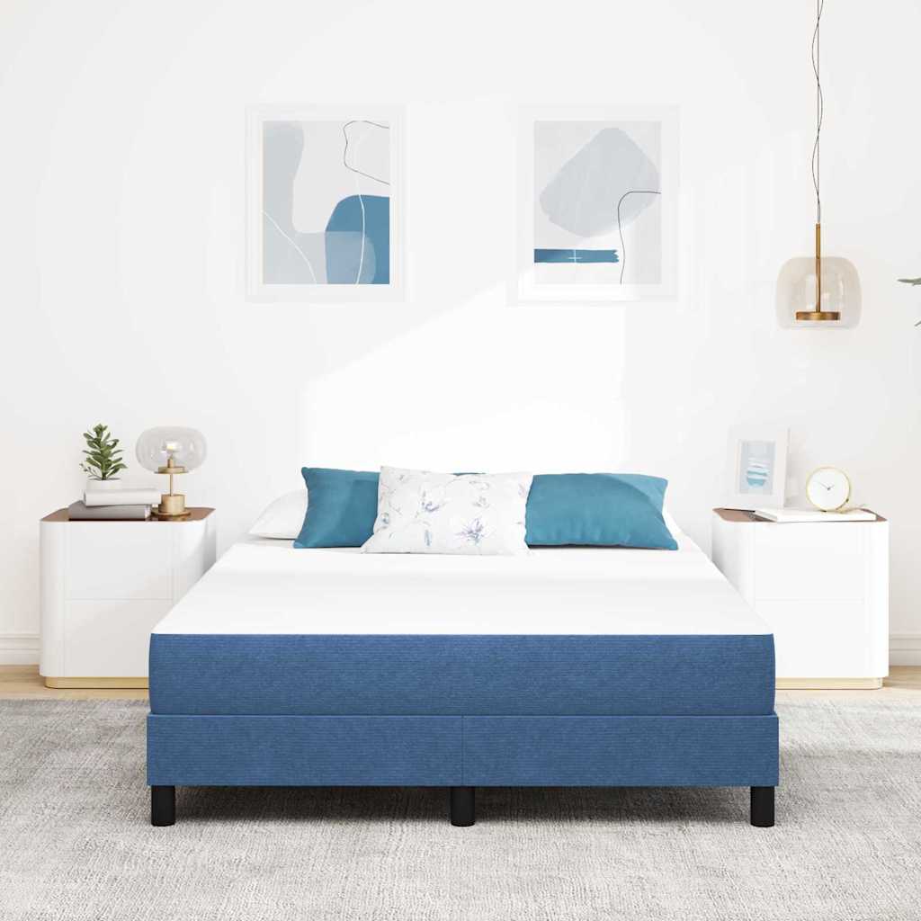 Vidaxl bedmatras met matras blauw 140 x 190 cm stof