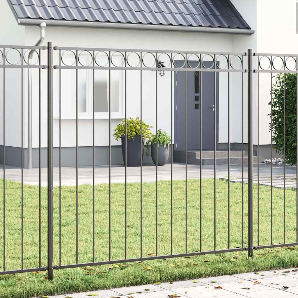 Vidaxl hecelement grijs 170 x 200 cm staal