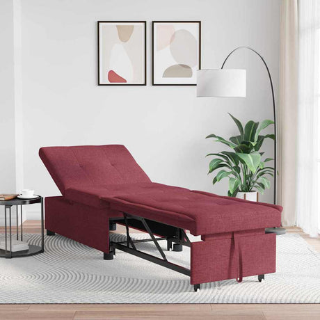 Vidaxl uittrekbare slaapbank wijnrood 194 x 50 x 82 cm stof