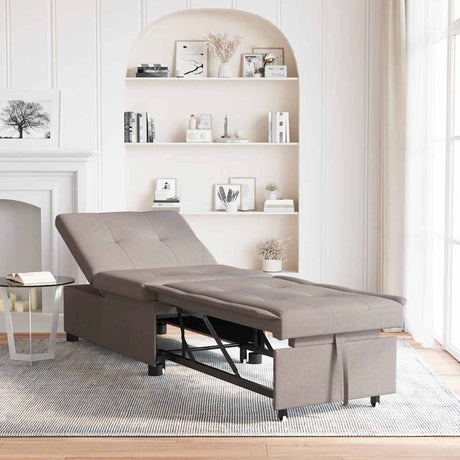 Vidaxl uittrekbare slaapbank taupe 194 x 50 x 82 cm stof