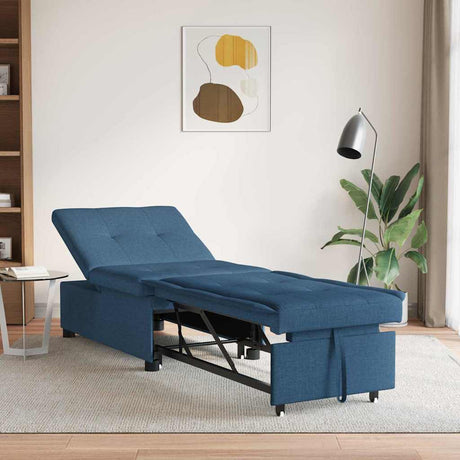 Vidaxl uittrekbare slaapbank blauw 194 x 50 x 82 cm stof