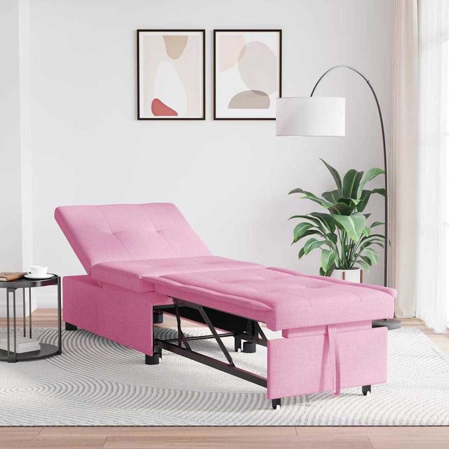 Vidaxl uittrekbare slaapbank roze 194 x 50 x 82 cm stof