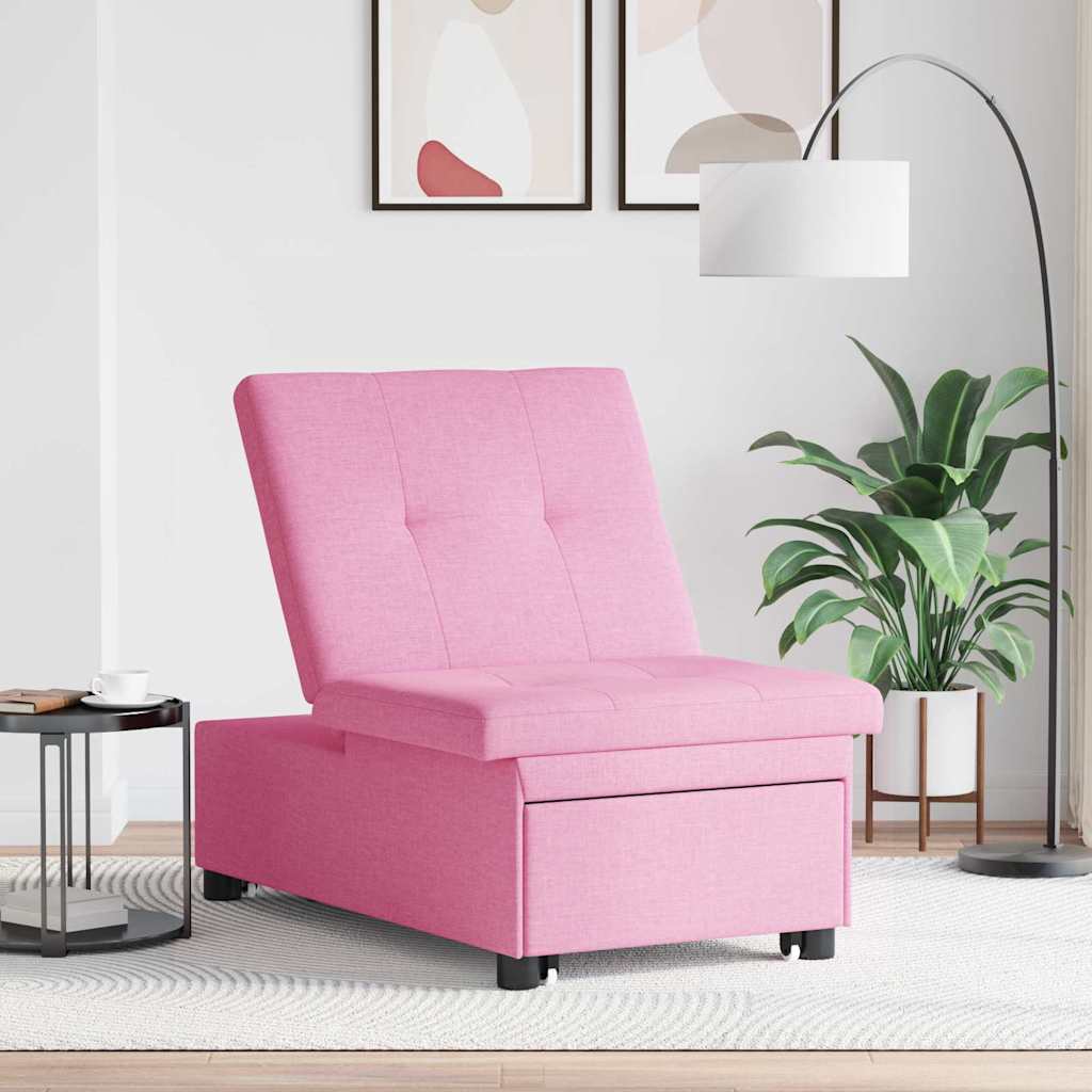 Vidaxl uittrekbare slaapbank roze 194 x 50 x 82 cm stof