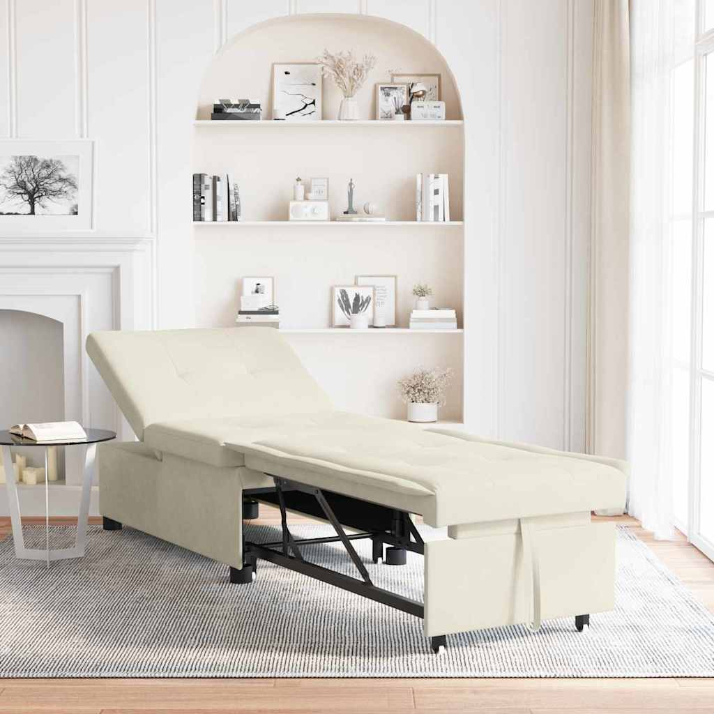 Vidaxl slaapbank crème 194 x 67 x 82 cm fluweel
