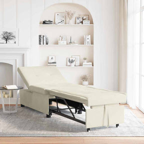 Vidaxl slaapbank crème 194 x 67 x 82 cm fluweel