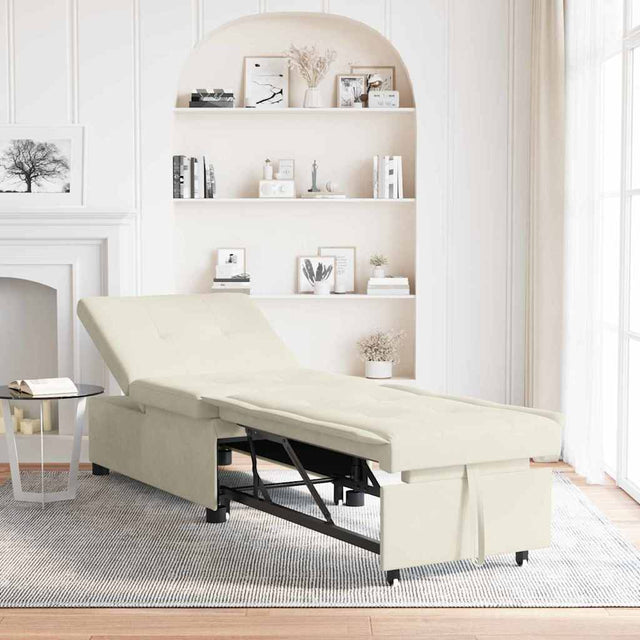 Vidaxl slaapbank crème 194 x 67 x 82 cm fluweel