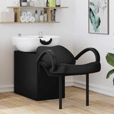 Vidaxl shampoo stoel zwart en wit 63 x 141 x 92 cm pvc