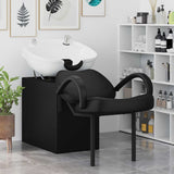 Vidaxl shampoo stoel zwart en wit 63 x 141 x 92 cm pvc