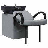 Vidaxl shampoo stoel lichtgrijs en zwart 63 x 141 x 92 cm stof