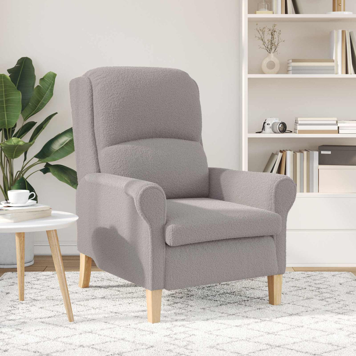 Vidaxl fauteuil lichtgrijs zachte sherpa stof