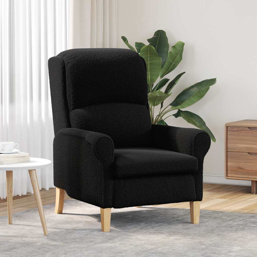 Vidaxl fauteuil zwart zachte sherpa stof