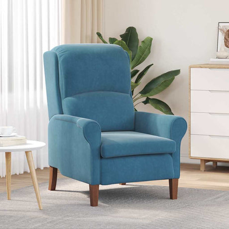 Vidaxl fauteuil blauw fluweel