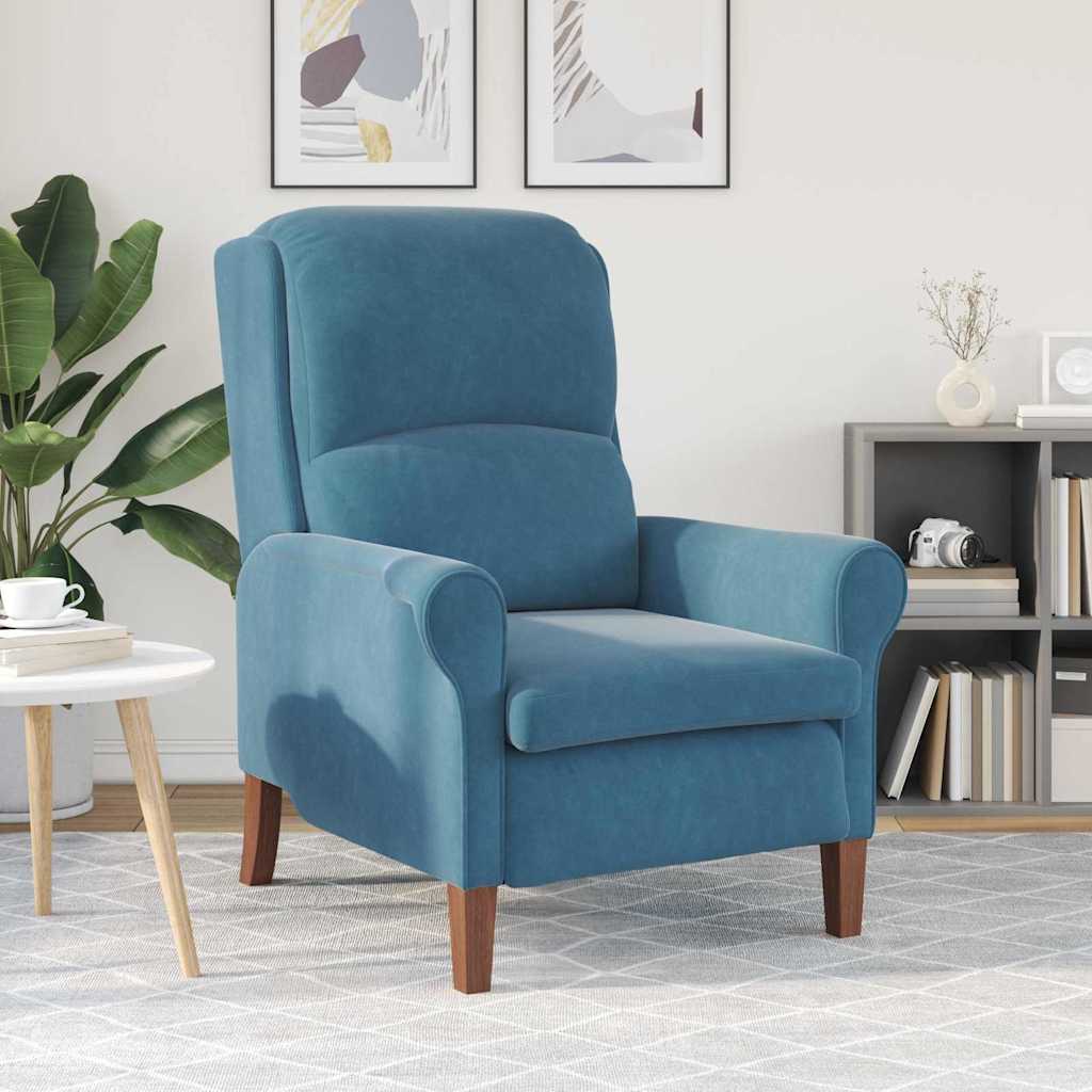 Vidaxl fauteuil blauw fluweel