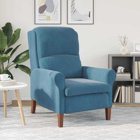 Vidaxl fauteuil blauw fluweel