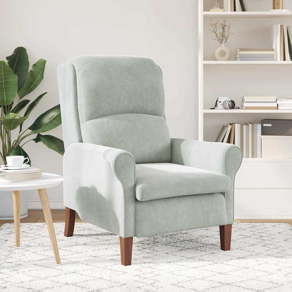 Vidaxl fauteuil lichtgrijs fluweel