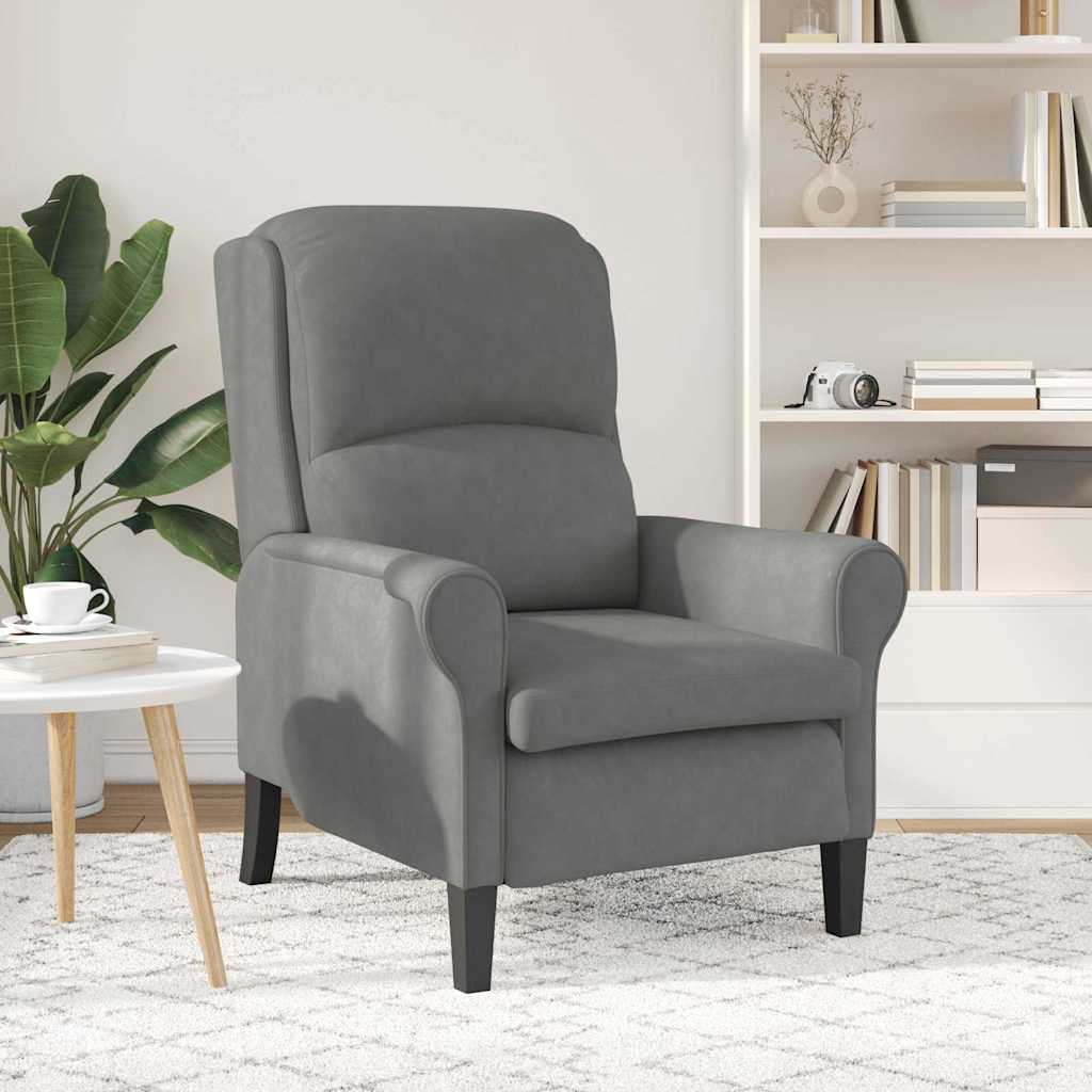Vidaxl fauteuil donkergrijs 76 x 94 x 102 cm microvezel