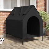Vidaxl huis voor huisdieren zwart 110 x 75 x 90 cm staal