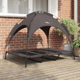 Vidaxl hondenbed bruin 122 x 93 x 106,5 cm staal