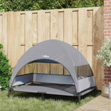 Vidaxl verhoogd hondenbed lichtgrijs 127 x 81 x 108 cm stof en staal