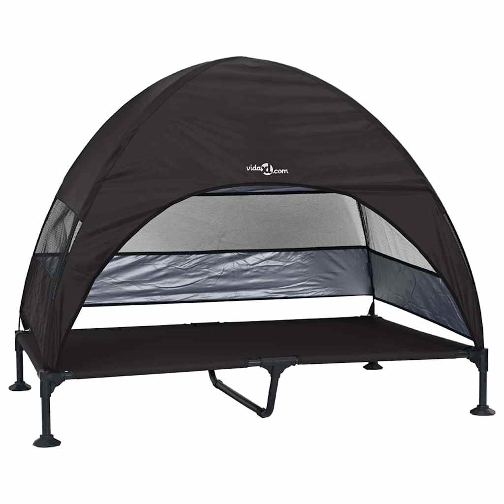 Vidaxl verhoogd hondenbed zwart 127 x 81 x 108 cm stof en staal