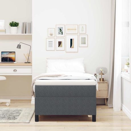 Vidaxl platform bedframe donkergrijs 80 x 200 cm katoen stof