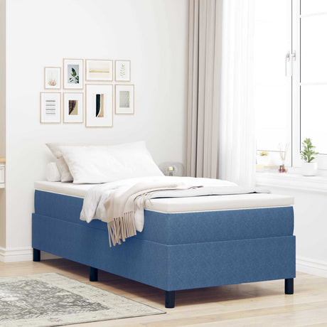 Vidaxl platform bedframe blauw 100 x 200 cm katoen stof