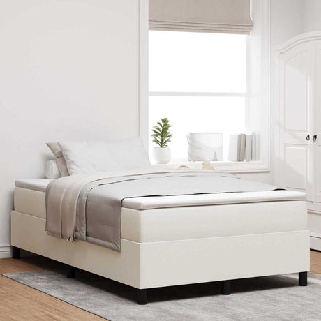 Vidaxl platform bedframe crème 120 x 190 cm katoen stof