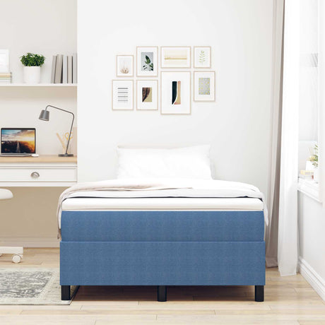 Vidaxl platform bedframe blauw 120 x 200 cm katoen stof