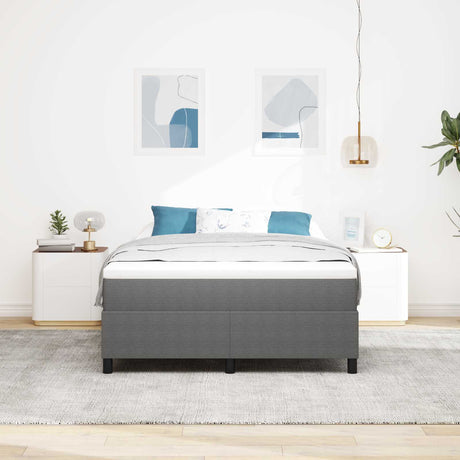 Vidaxl platform bedframe lichtgrijs 140 x 190 cm katoen stof