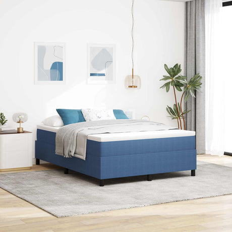 Vidaxl platform bedframe blauw 160 x 200 cm katoen stof