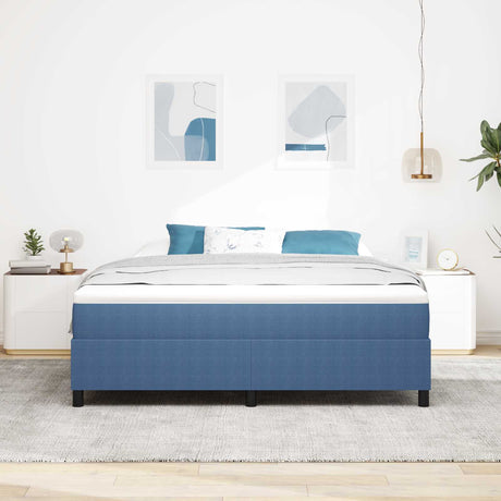 Vidaxl platform bedframe blauw 180 x 200 cm katoen stof