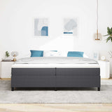 Vidaxl platform bedframe donkergrijs 200 x 200 cm katoen stof