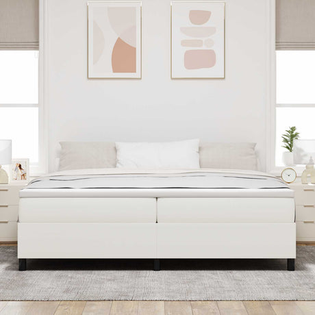 Vidaxl platform bedframe crème 200 x 200 cm katoen stof