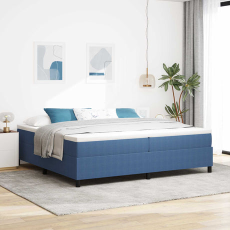 Vidaxl platform bedframe blauw 200 x 200 cm katoen stof