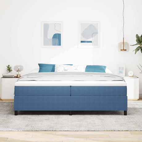 Vidaxl platform bedframe blauw 200 x 200 cm katoen stof