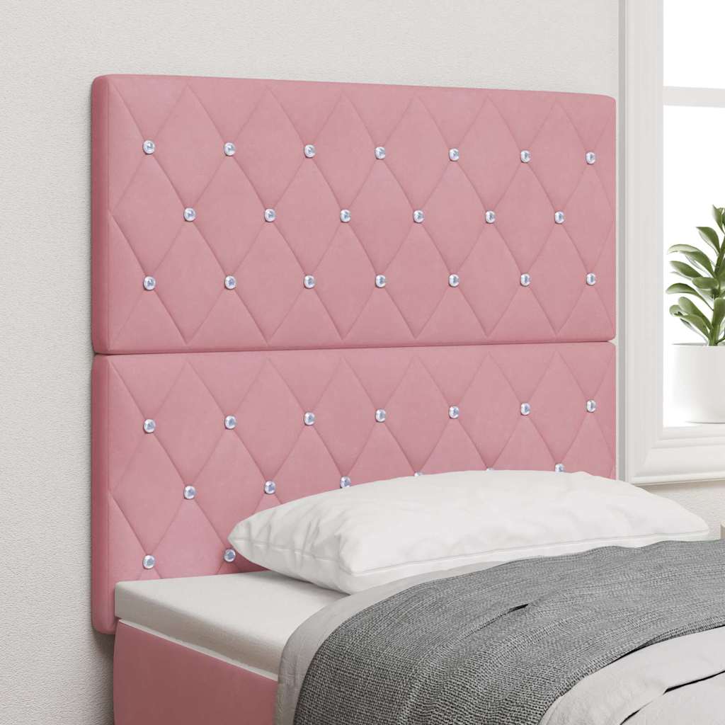 Vidaxl hoofdbord roze 90 cm fluweel