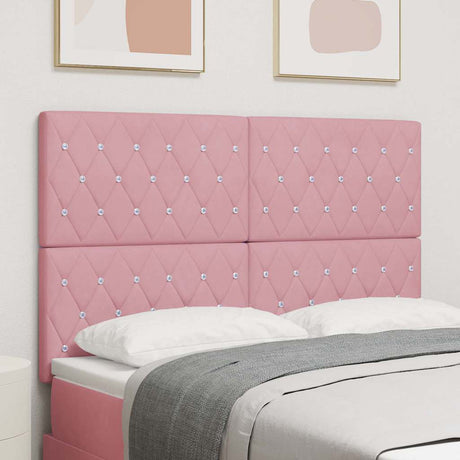 Vidaxl hoofdbord roze 160 cm fluweel