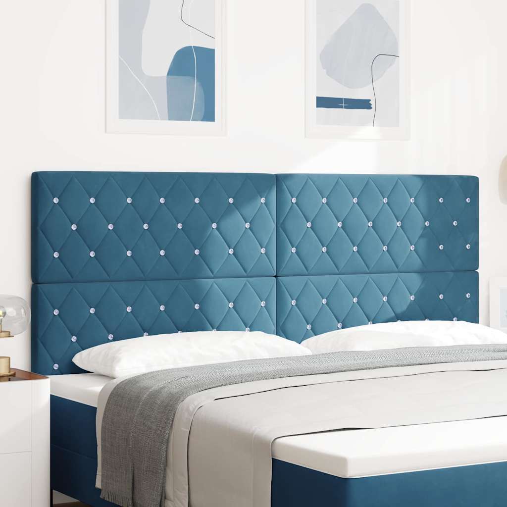 Vidaxl hoofdbord donkerblauw 200 cm fluweel