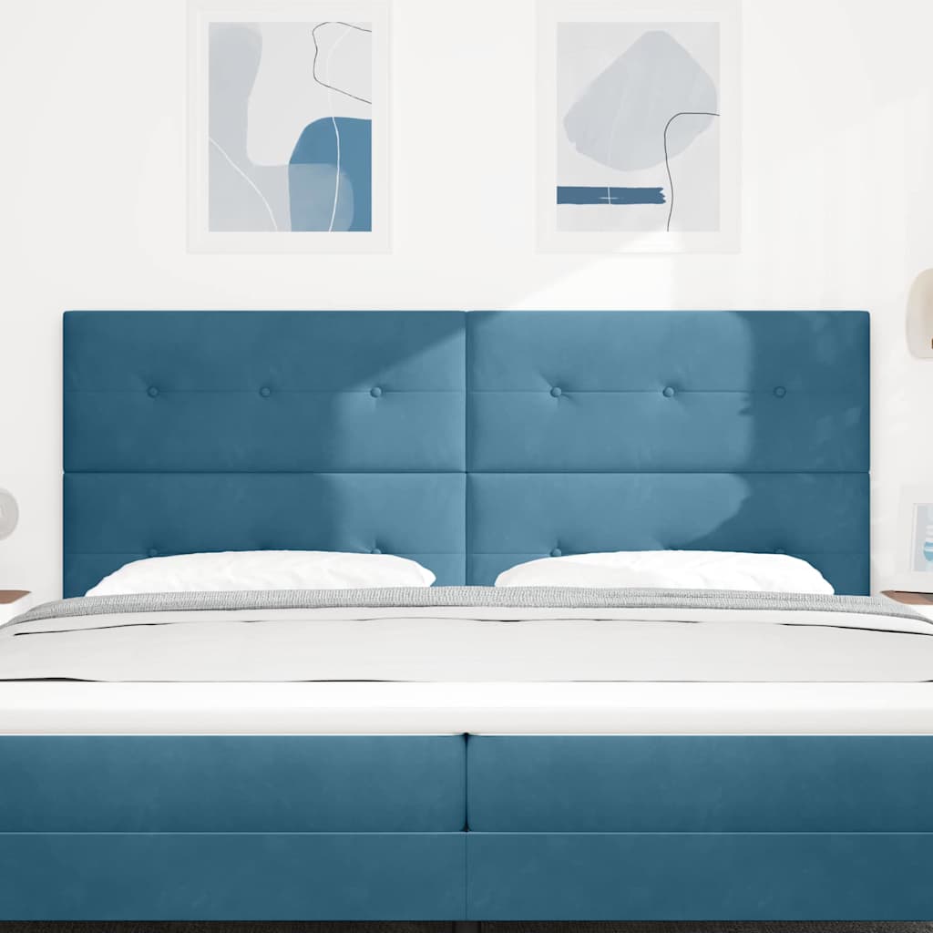 Vidaxl hoofdbord donkerblauw 200 cm fluweel