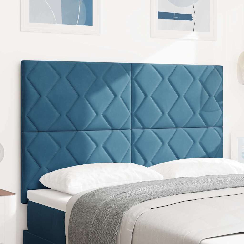 Vidaxl hoofdbord donkerblauw 144 cm fluweel