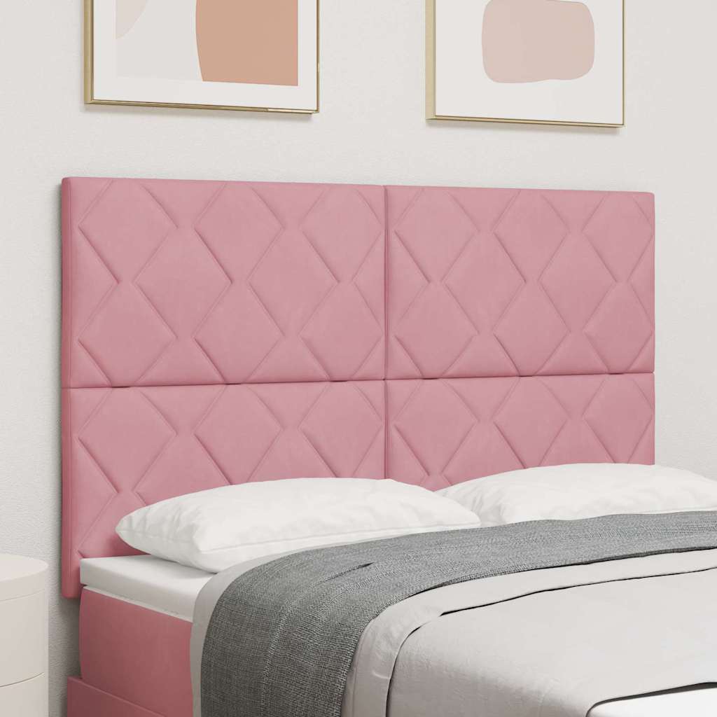 Vidaxl hoofdbord roze 144 cm fluweel