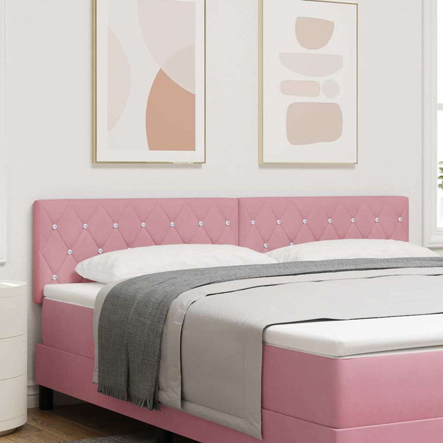 Vidaxl led hoofdbord met led-stripverlichting roze 180 cm fluweel