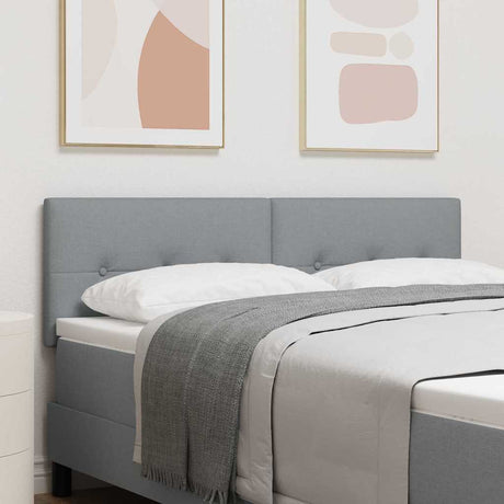 Vidaxl led hoofdbord met led-stripverlichting lichtgrijs 144 cm stof