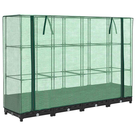 Vidaxl verhoogde plantenbak met kashoes rotanlook 160x40x123 cm