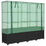 Vidaxl verhoogde plantenbak met kashoes rotanlook 160x40x153 cm