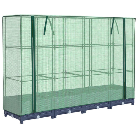 Vidaxl verhoogde plantenbak met kashoes rotanlook 160x40x123 cm