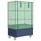 Vidaxl plantenbak verhoogd met hoes en wielen 80x50x182 cm rattanlook