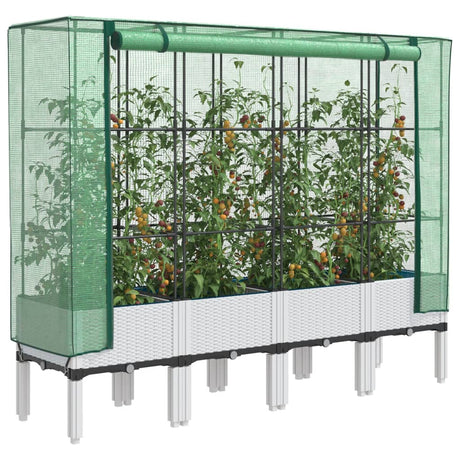 Vidaxl plantenbak verhoogd met kashoes 160x40x140 cm rattanlook