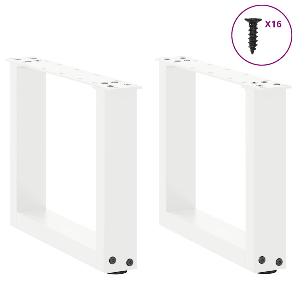 Vidaxl salontafelpoten 2 st u-vormig 30x(30-31) cm staal wit