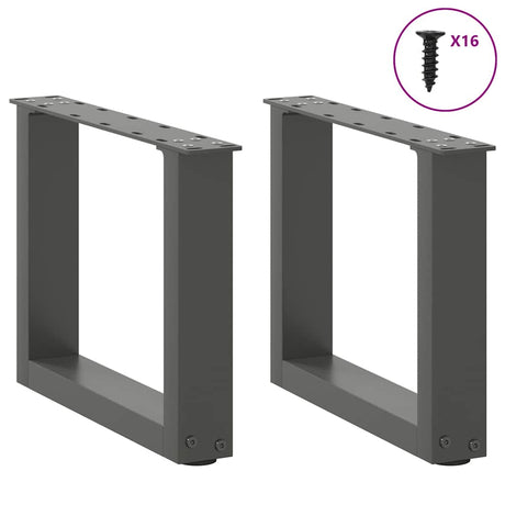 Vidaxl salontafelpoten 2 st u-vormig 30x(30-31) cm staal antraciet